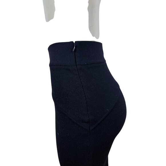 Diane VonFurstenberg Black Wool Blend Pencil Skirt High Waist Design Sz 4 - Picture 4 of 5